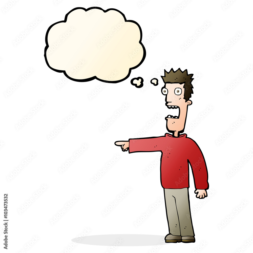 cartoon terrified man with thought bubble cartoon terrified man with thought bubble