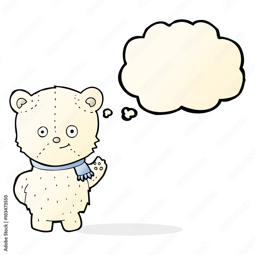 cute cartoon polar bear with thought bubble cute cartoon polar bear with thought bubble