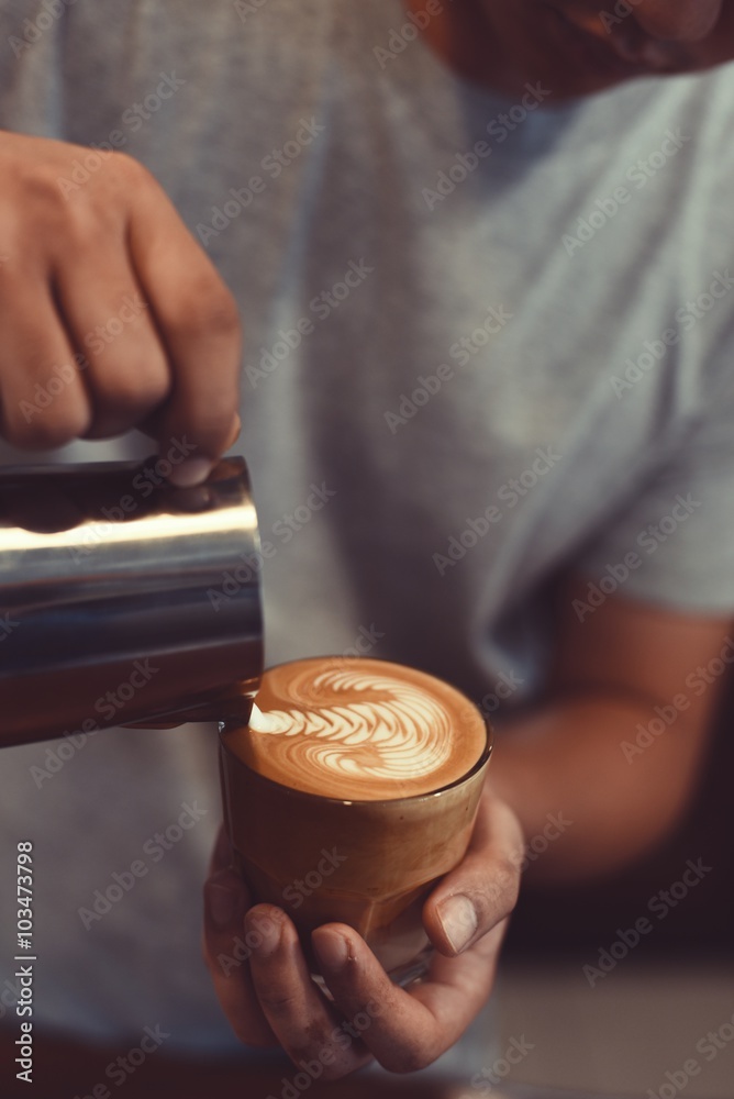 coffee latte in coffee shop