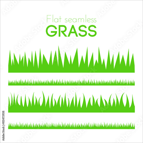 Vector flat grass set isolated on white background