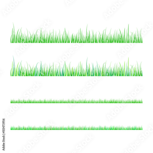 Vector flat grass set isolated on white background
