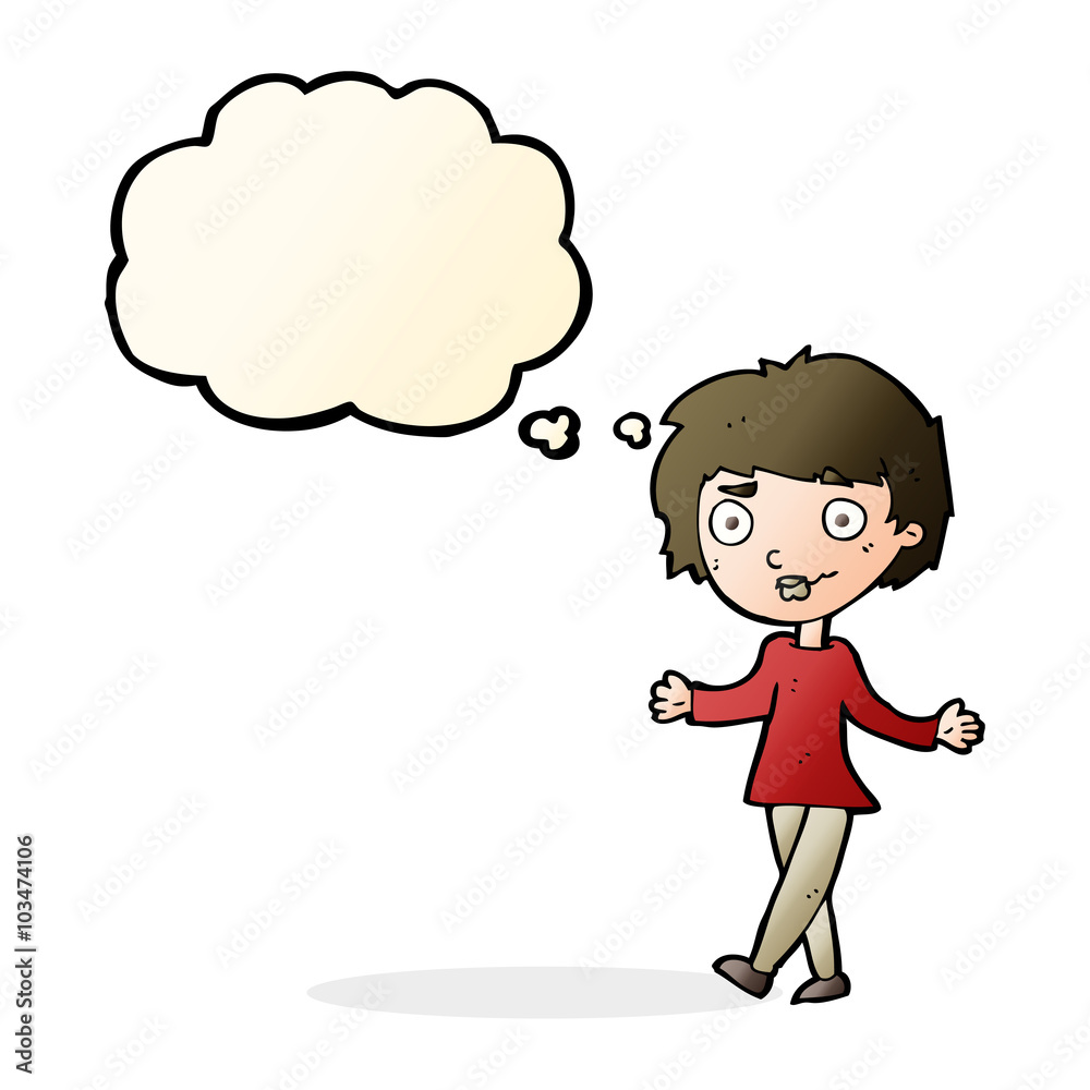 cartoon confused woman with thought bubble cartoon confused woman with thought bubble