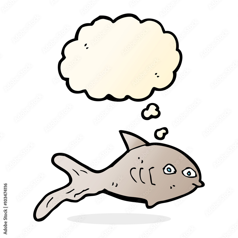 cartoon fish with thought bubble cartoon fish with thought bubble