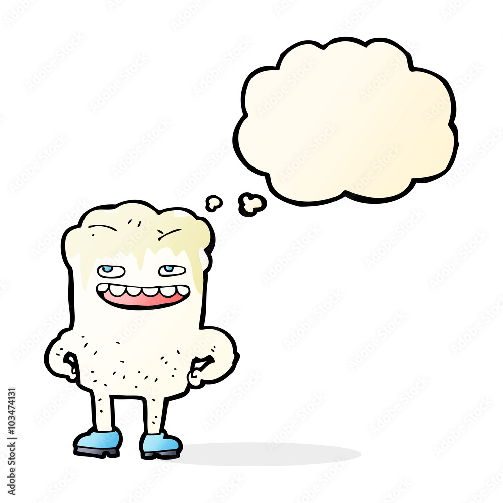 cartoon bad tooth with thought bubble cartoon bad tooth with thought bubble