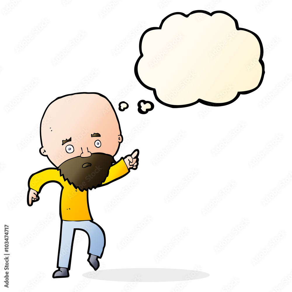 cartoon worried old man pointing with thought bubble cartoon worried old man pointing with thought bubble