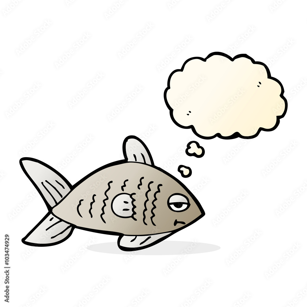 cartoon funny fish with thought bubble cartoon funny fish with thought bubble