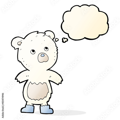 cartoon cute little bear with thought bubble