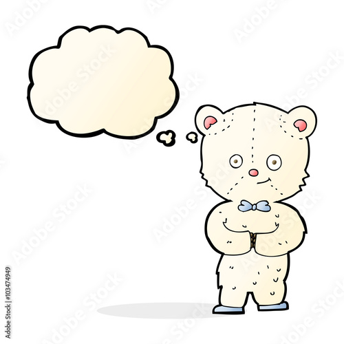 cartoon cute little bear with thought bubble