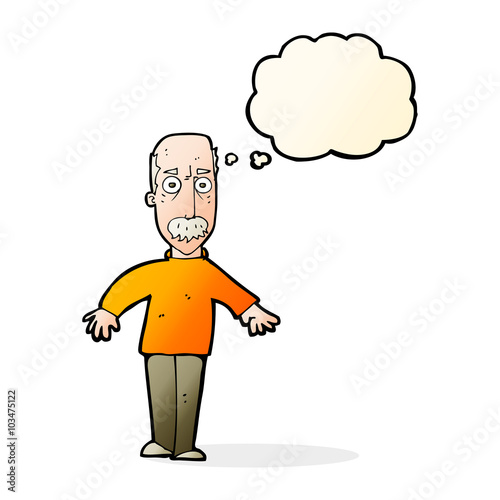 Wallpaper Mural cartoon annoyed old man with thought bubble Torontodigital.ca