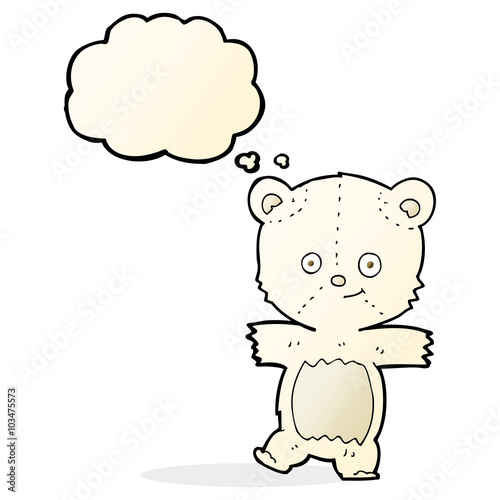 cartoon cute polar bear with thought bubble