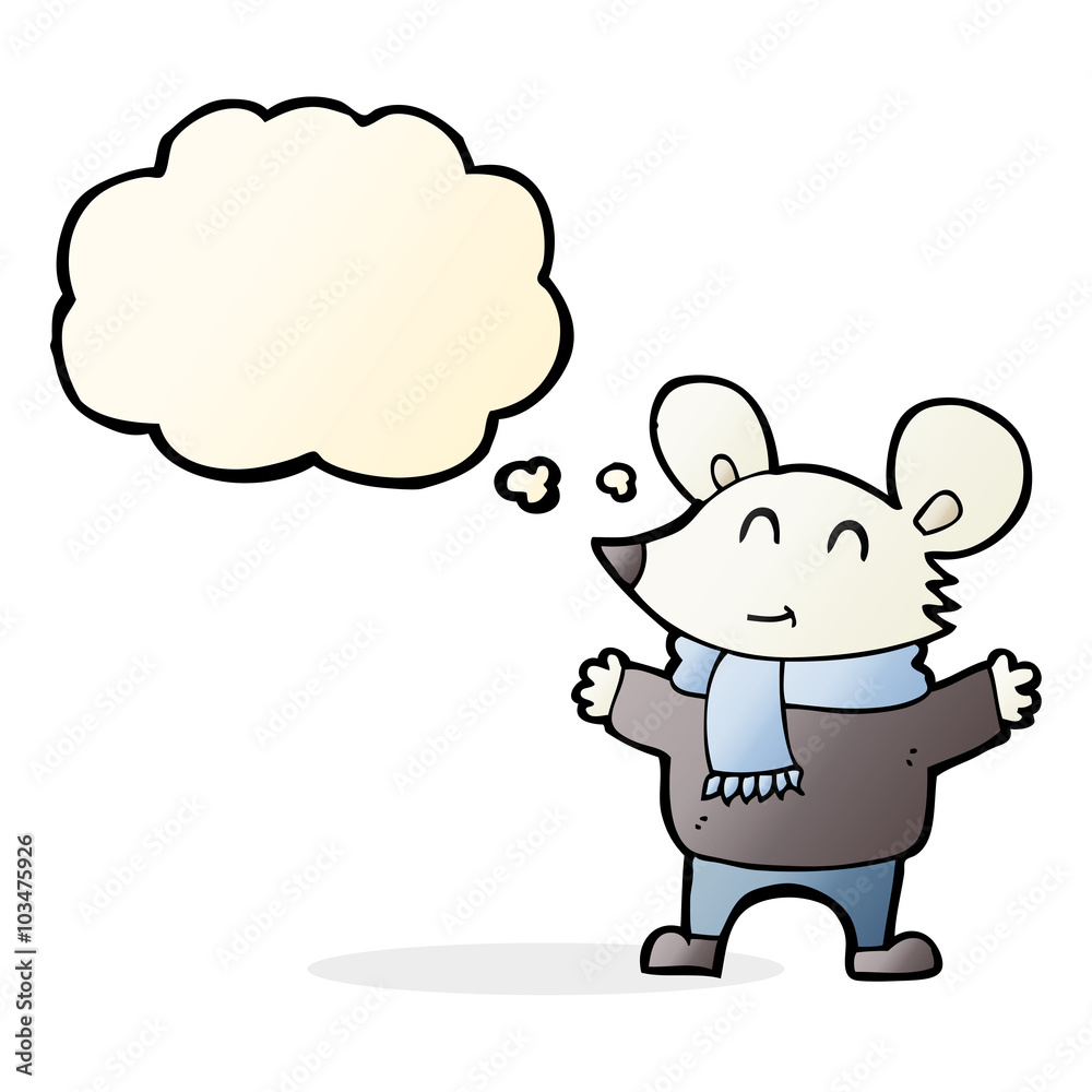 cartoon mouse with thought bubble cartoon mouse with thought bubble