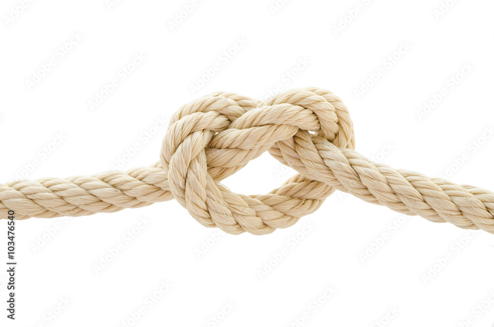 Fototapeta premium Rope knot isolated on white