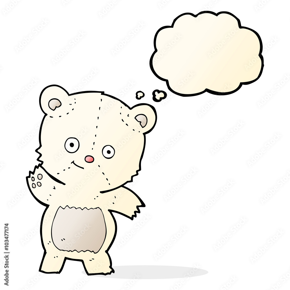 cute polar bear cartoon with thought bubble cute polar bear cartoon with thought bubble