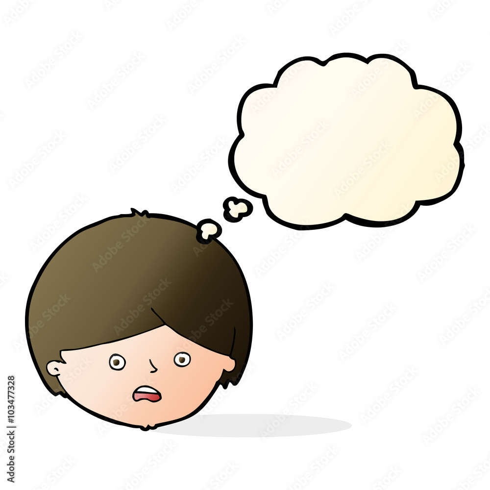 cartoon unhappy boy with thought bubble cartoon unhappy boy with thought bubble