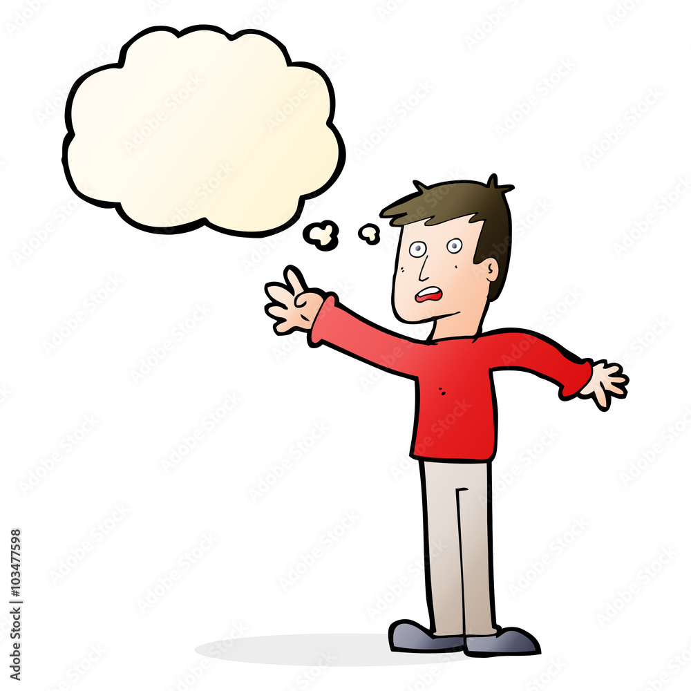 cartoon worried man reaching with thought bubble cartoon worried man reaching with thought bubble