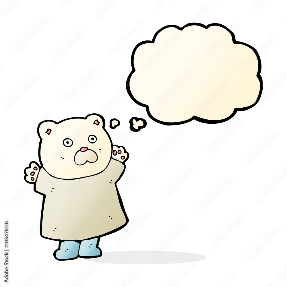 funny cartoon polar bear with thought bubble funny cartoon polar bear with thought bubble