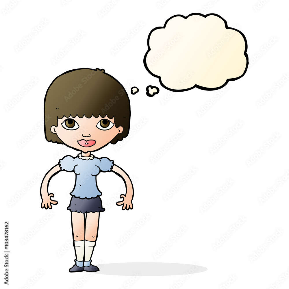 cartoon girl with thought bubble cartoon girl with thought bubble