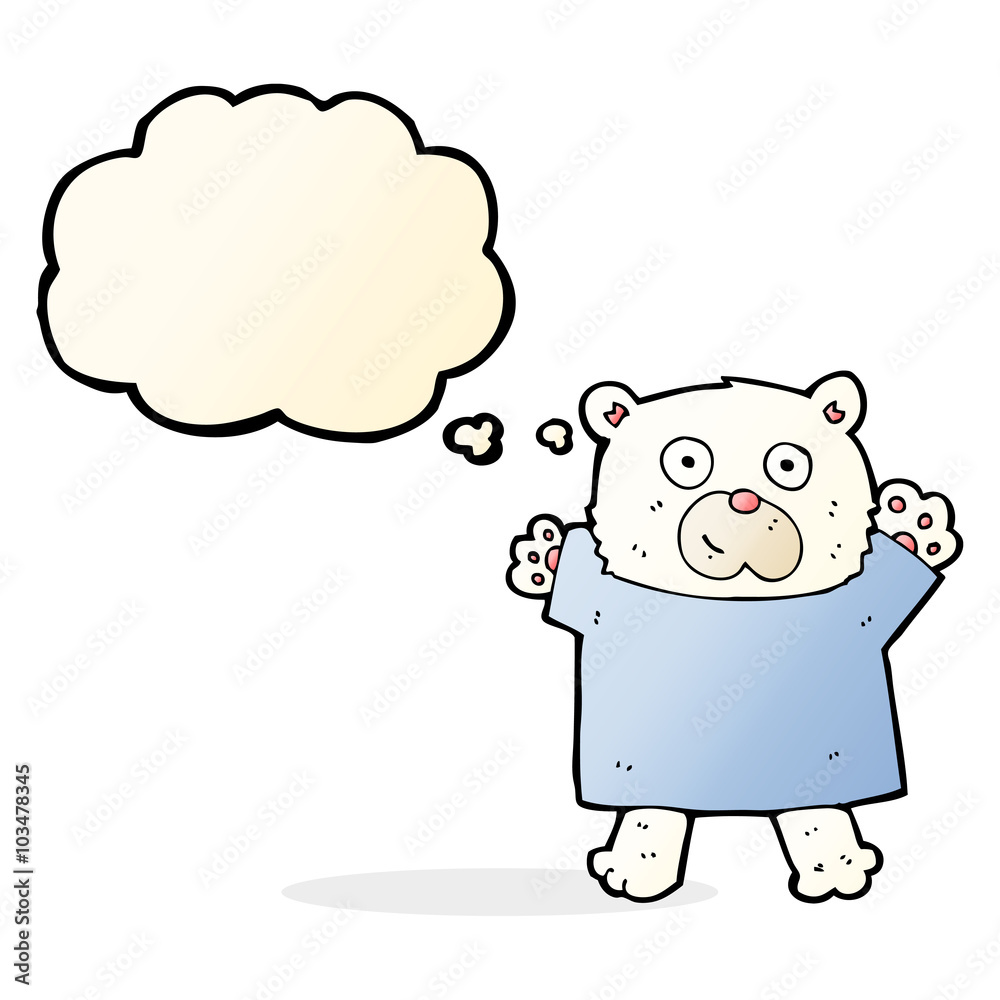 cartoon cute polar bear with thought bubble cartoon cute polar bear with thought bubble