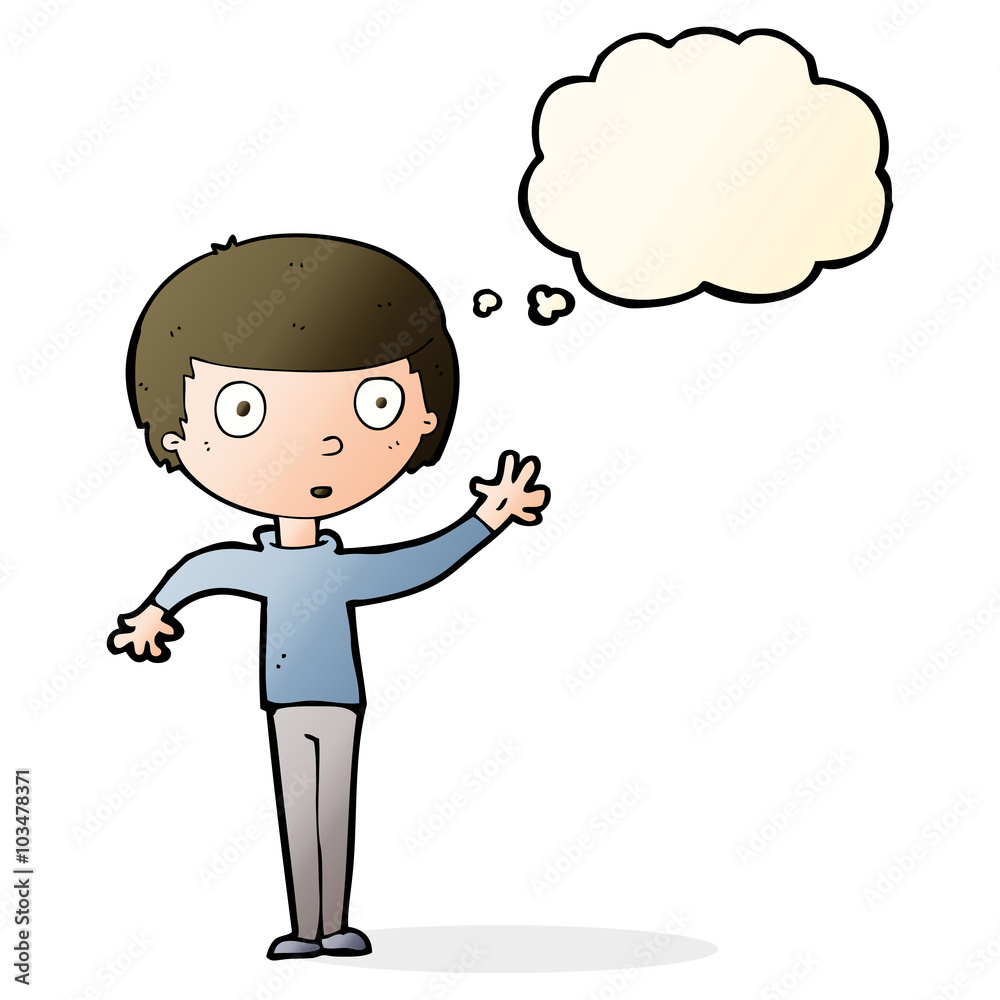 cartoon staring boy with thought bubble cartoon staring boy with thought bubble