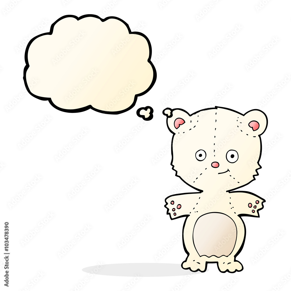 cartoon happy polar bear with thought bubble cartoon happy polar bear with thought bubble