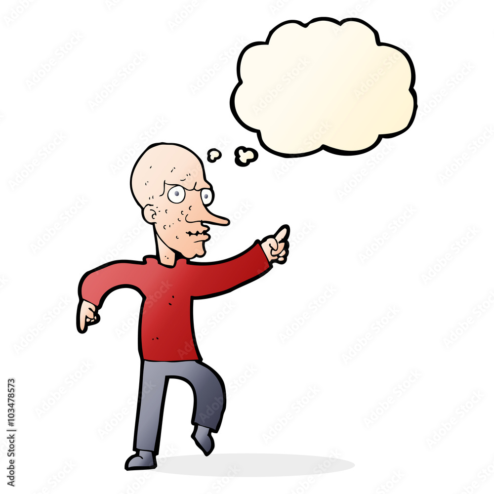 cartoon angry old man with thought bubble cartoon angry old man with thought bubble