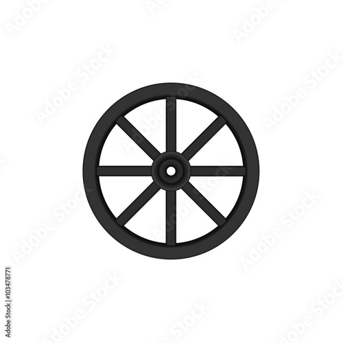 Vintage wooden wheel in black design