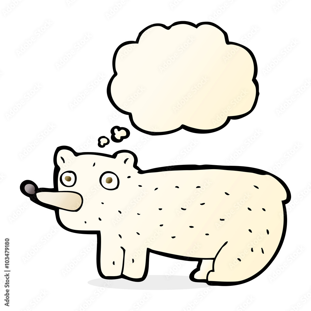 funny cartoon polar bear with thought bubble funny cartoon polar bear with thought bubble