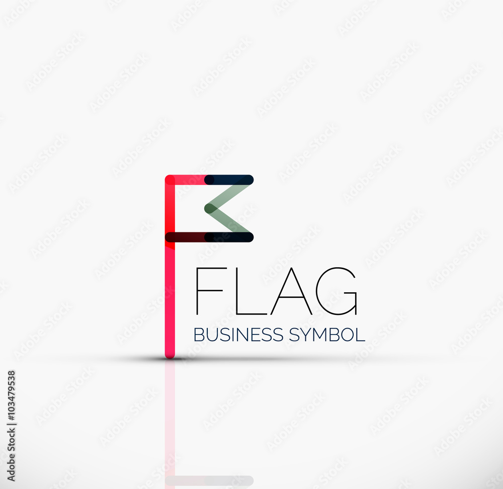 Logo flag, abstract linear geometric business icon Logo flag, abstract linear geometric business icon