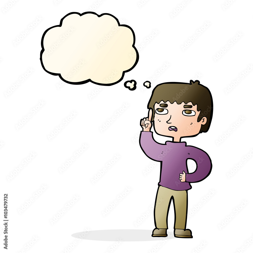 cartoon boy with question with thought bubble cartoon boy with question with thought bubble