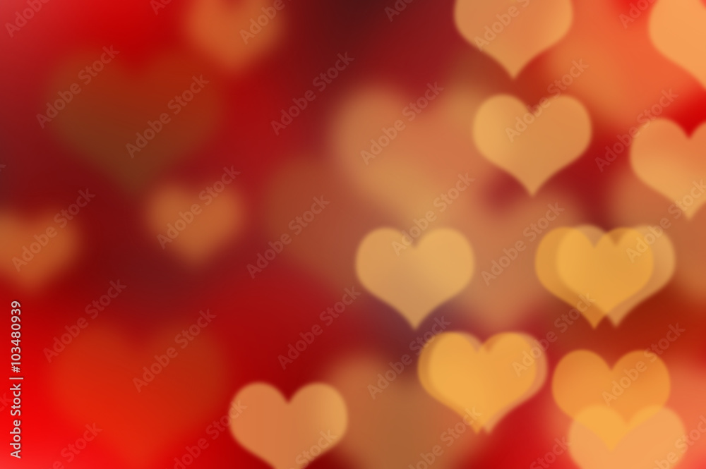 Color Bokeh dark background with hearts for use in graphic desig