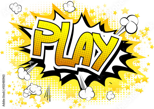 Play - Comic book style word.