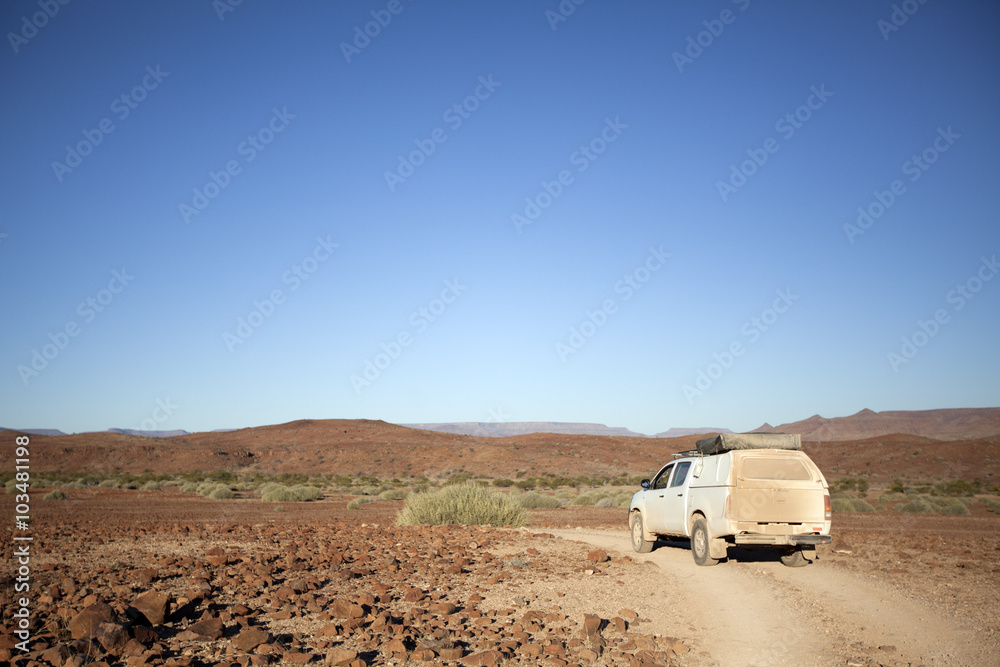 Driving through Damaraland, Namibia. Driving through Damaraland, Namibia.