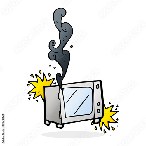 cartoon exploding microwave