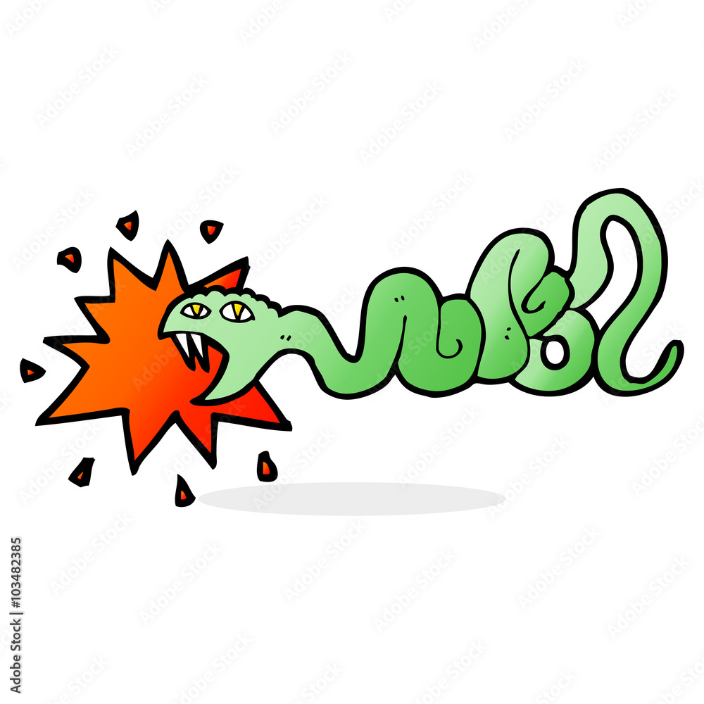 Obraz premium cartoon biting snake