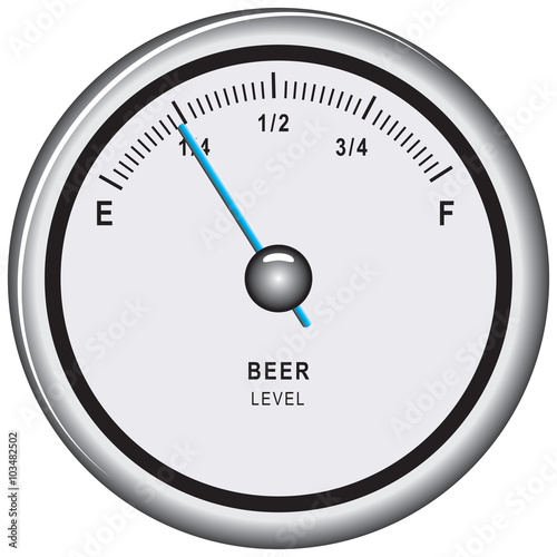 Pointer level indicator of beer