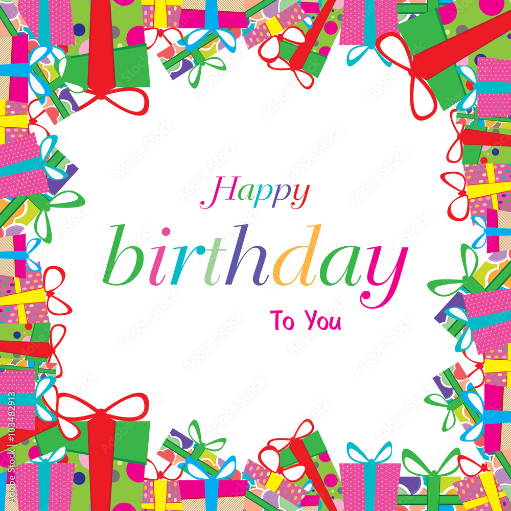 Happy birthday with colorful gift isolated on white background. Happy birthday with colorful gift isolated on white background.