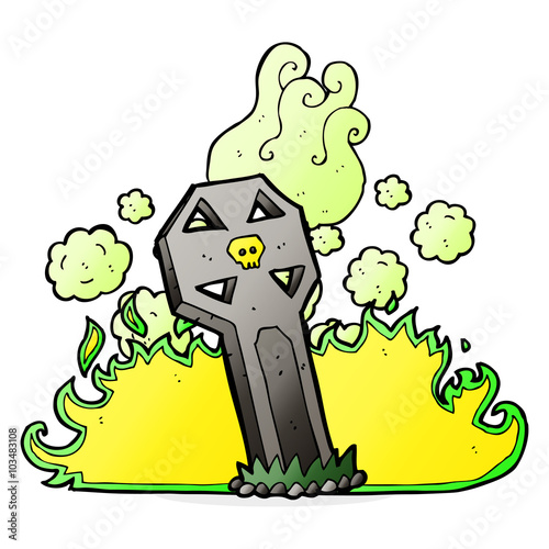 cartoon spooky grave