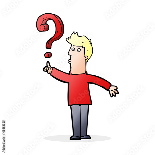 cartoon man asking question