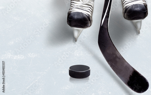 Canvas Print Ice Hockey Game With Copy Space