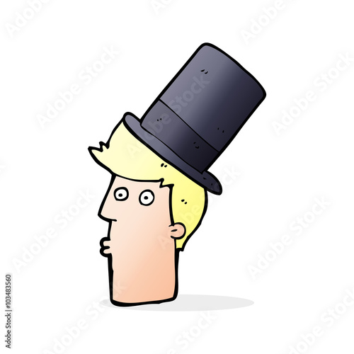 cartoon man wearing top hat