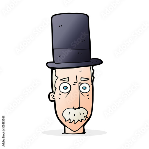 cartoon man wearing top hat