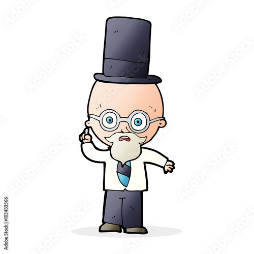 cartoon man wearing top hat