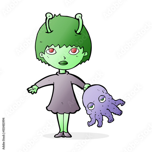 cartoon alien woman
