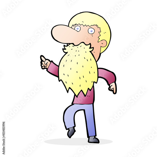 cartoon man wearing fake beard