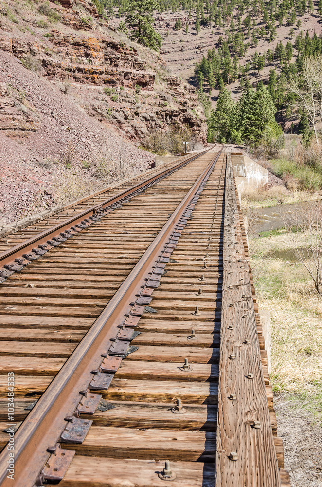 Railroad Tracks on Railroad Bridge Railroad Tracks on Railroad Bridge