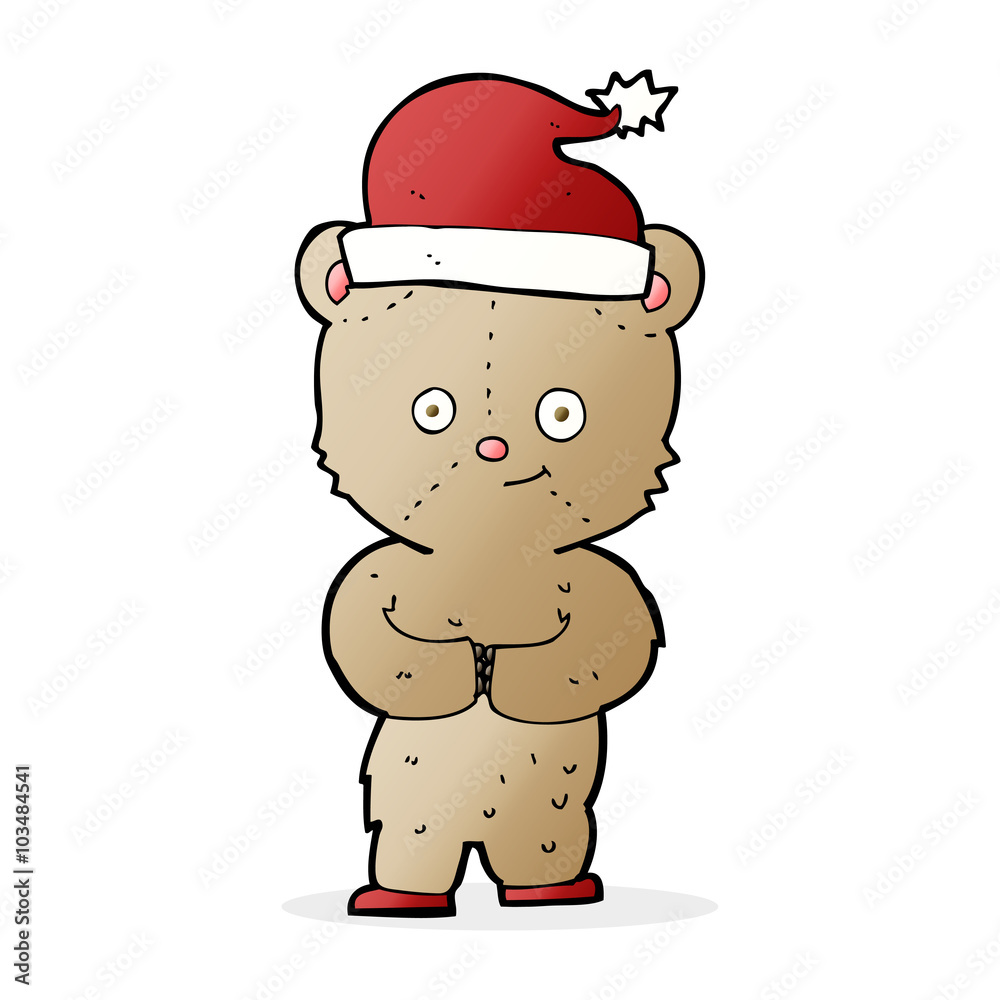 cartoon christmas teddy bear