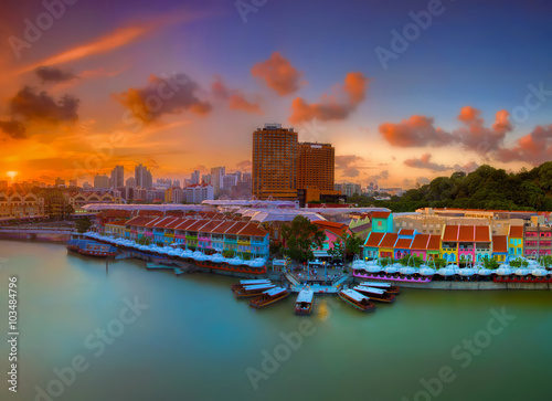 Canvas Print Clarke Quay Singapore