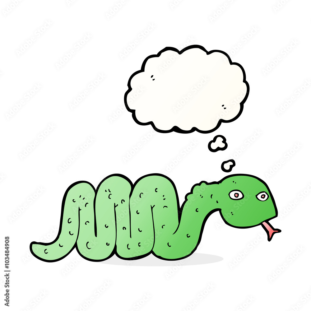 funny cartoon snake with thought bubble funny cartoon snake with thought bubble
