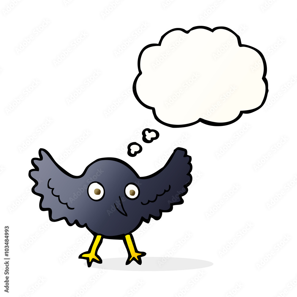 cartoon crow with thought bubble cartoon crow with thought bubble