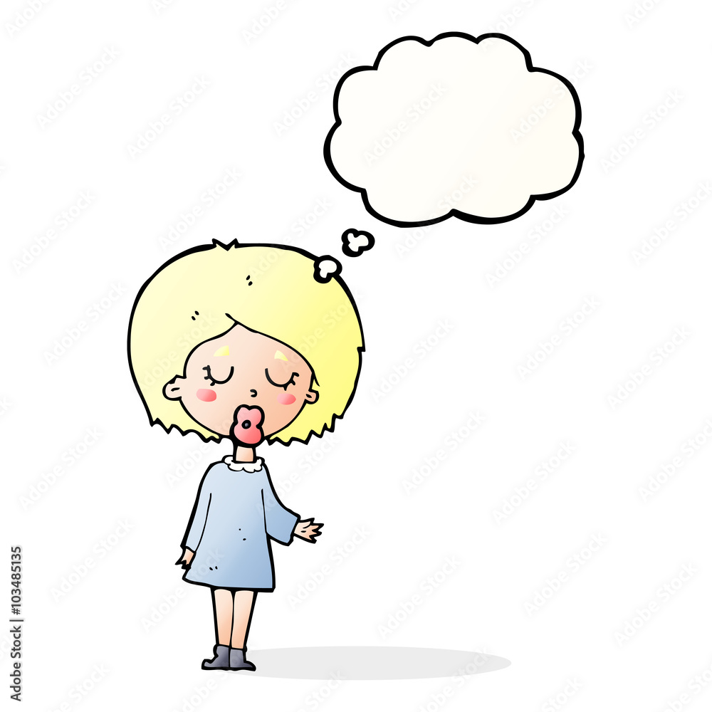 cartoon woman explaining her point with thought bubble cartoon woman explaining her point with thought bubble